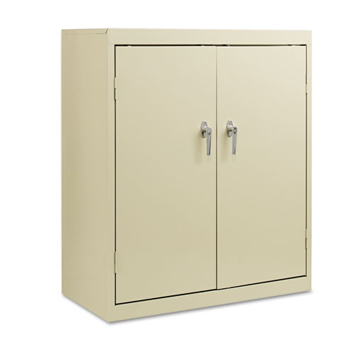 Image of Assembled 42" High Heavy-Duty Welded Storage Cabinet, Two Adjustable Shelves, 36w x 18d, Putty