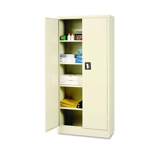 Alera® Space Saver Storage Cabinet, Four Shelves, 30W X 15D X 66H, Putty