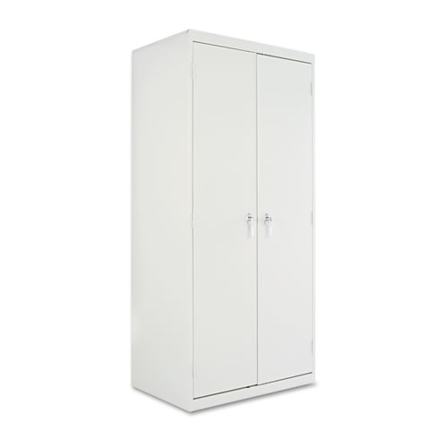 Image of Assembled 78" High Heavy-Duty Welded Storage Cabinet, Four Adjustable Shelves, 36w x 24d, Light Gray