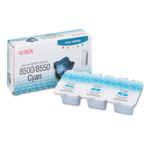 Xerox - 108r00669 solid ink stick, 1,033 page-yield, 3/box, cyan, sold as 1 bx