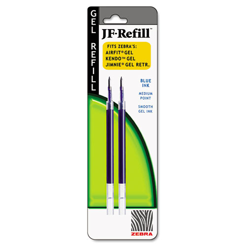 Zebra - jf refill for jimnie gel rt/airfit gel/kendo gel roller ball, med, be,2/pack, sold as 1 pk