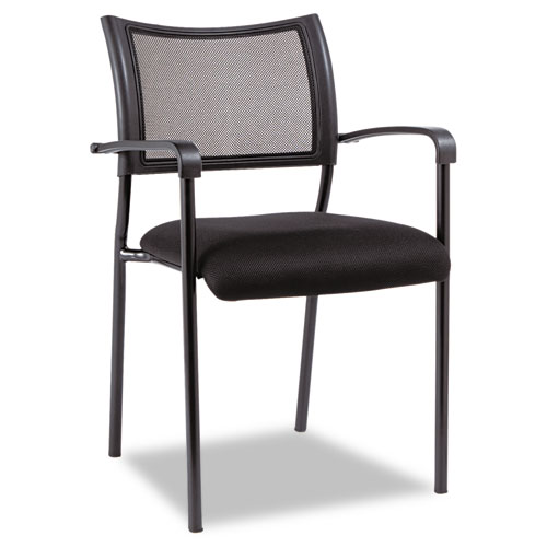 ALERA EIKON SERIES STACKING MESH GUEST CHAIR, BLACK SEAT/BLACK BACK, BLACK BASE, 2/CARTON