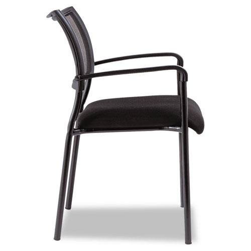 Image of Alera Eikon Series Stacking Mesh Guest Chair, Supports Up to 275 lb, Black, 2/Carton