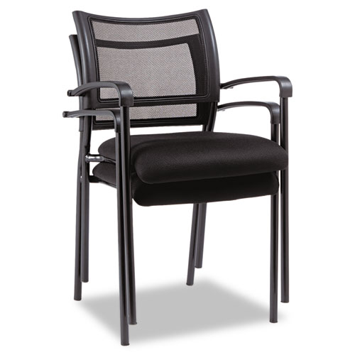 Alera Eikon Series Stacking Mesh Guest Chair, 20.86" x 24.01" x 33.07", Black Seat, Black Back, Black Base, 2/Carton