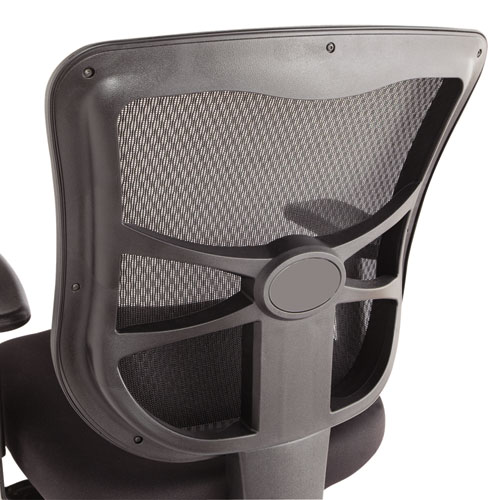 Alera Elusion Series Mesh Mid-Back Multifunction Chair, Prem Fabric, Supports Up to 275 lb, 17.7" to 21.4" Seat Height, Black