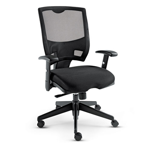 Alera® Alera Epoch Series Fabric Mesh Multifunction Chair, Supports Up to 275 lb, 17.63" to 22.44" Seat Height, Black