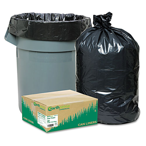 Recycled Large Trash and Yard Bags, 33gal, .9mil, 32.5 x 40, Black, 80 ...