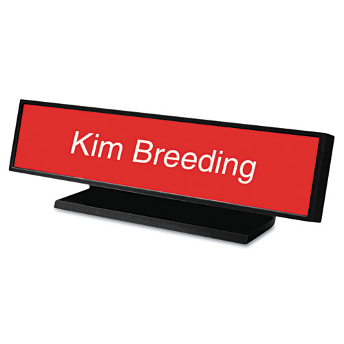 Architectural Desk Sign with Name Plate, 9 x 1.75, Black, Radius Edge
