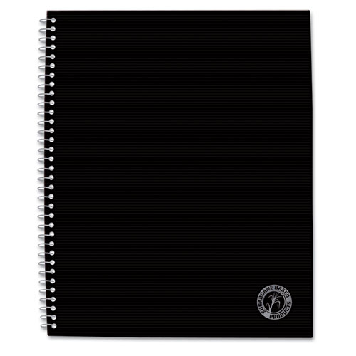 Universal® Deluxe Sugarcane Based Notebooks, Coated Bagasse Cover, 1-Subject, Medium/College Rule, Black Cover, (100) 11 X 8.5 Sheets