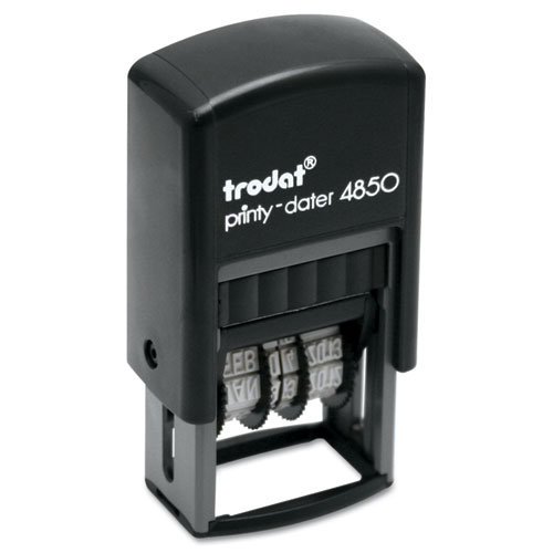 Trodat® Economy 5-in-1 Micro Date Stamp, Self-Inking, 3/4 x 1, Blue/Red