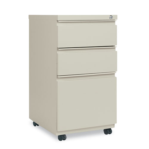 Image of File Pedestal with Full-Length Pull, Left or Right, 3-Drawers: Box/Box/File, Legal/Letter, Putty, 14.96" x 19.29" x 27.75"