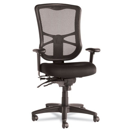 Alera Elusion Series Mesh High-Back Multifunction Chair, Supports Up To 275 Lb, 17.2" To 20.6" Seat Height, Black