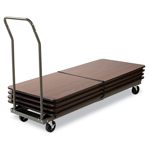 Image of Alera® Chair/Table Cart, Metal, 600 Lb Capacity, 20.86" X 50.78" To 72.04" X 43.3", Black