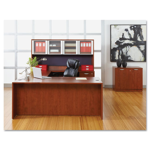 Image of Alera Valencia Series Straight Front Desk Shell, 71" x 35.5" x 29.63", Medium Cherry
