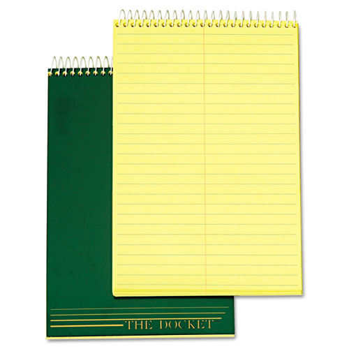 TOPS™ Docket Steno Pad, Gregg Rule, Forest Green Cover, 100 Canary-Yellow 6 x 9 Sheets
