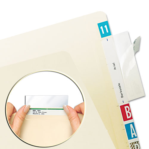 Self-Adhesive Label/File Folder Protector, Top Tab, 3.5 x 2, Clear, 500/Box