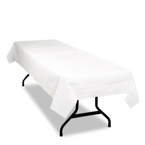 Table Set Poly Tissue Table Cover, 54 x 108, White, 6/Pack | by Plexsupply