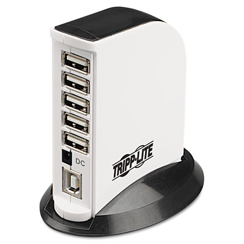 USB 2.0 Hub, 7 Ports, Black/White
