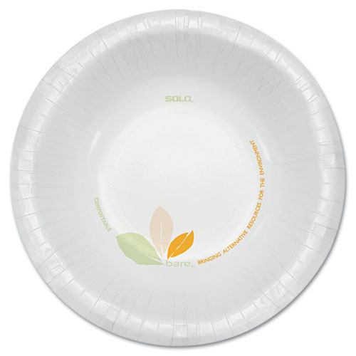 Bare Eco-Forward Paper Dinnerware Perfect Pak, Bowl, 12 oz, Green/Tan, 125/Pack, 4 Packs/Carton