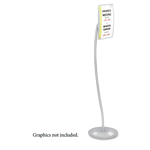 Customizable Rectangular Sign Stand, 15" X 15" X 64", Gray