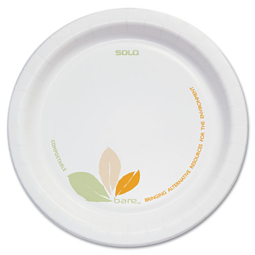 Bare Eco-Forward Paper Dinnerware Perfect Pak, ProPlanet Seal, Plate, 6" dia, Green/Tan, 125/Pack, 4 Packs/Carton