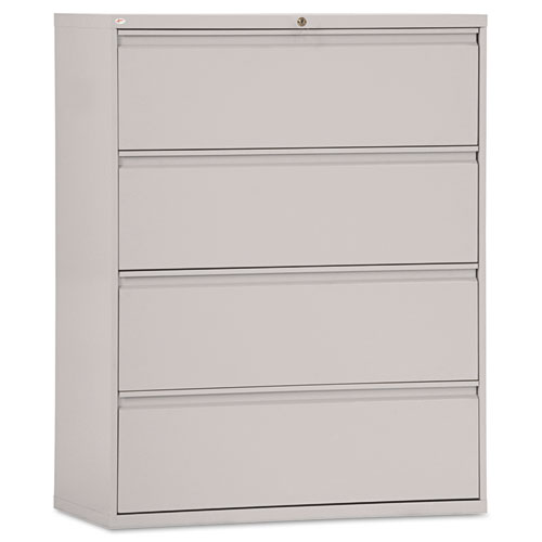 FOUR-DRAWER LATERAL FILE CABINET, 42W X 18D X 52.5H, LIGHT GRAY