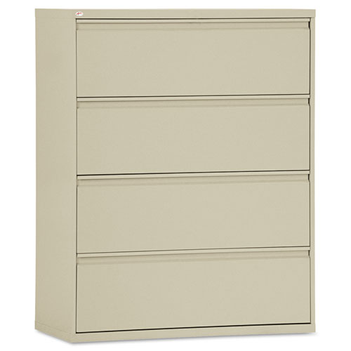 FOUR-DRAWER LATERAL FILE CABINET, 42W X 18D X 52.5H, PUTTY