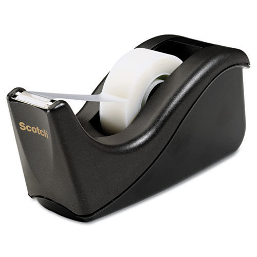 Scotch® Value Desktop Tape Dispenser, 1" Core, Two-Tone Black