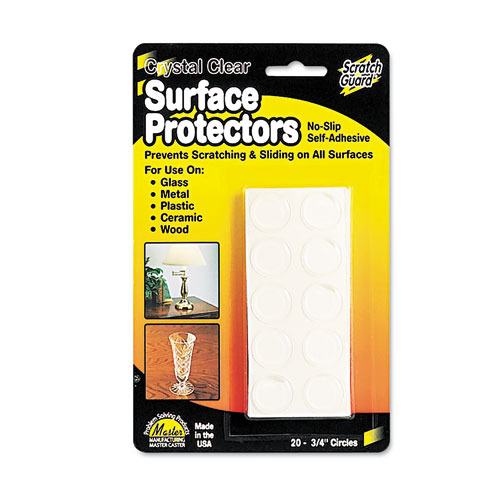 Scratch Guard Surface Protectors, 0.75" dia, Circular, Clear, 20/Pack | by Plexsupply