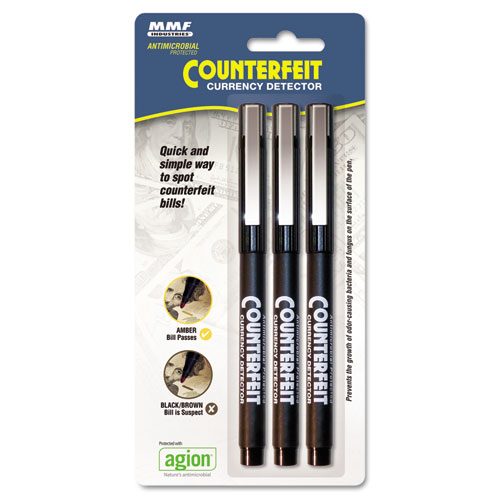Counterfeit Currency Detector Pen, U.S. Currrency, 3/Pack