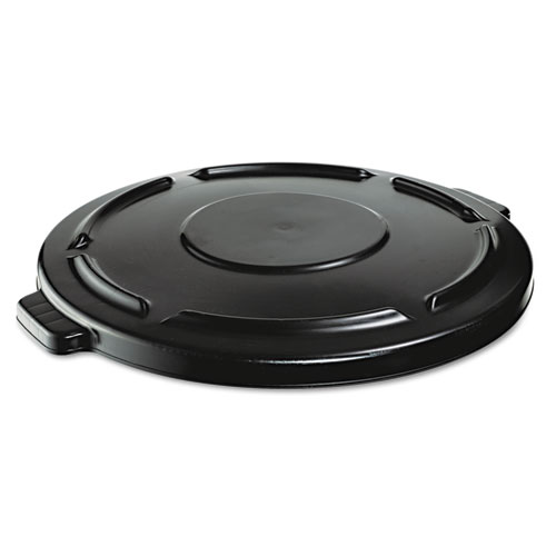 Image of Rubbermaid® Commercial Vented Round Brute Lid, 24.5" Dia X 1.5H, Black