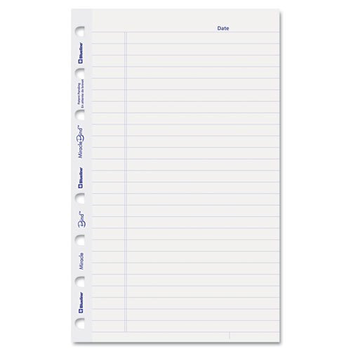 MiracleBind Ruled Paper Refill Sheets, 8 x 5, White, 50 Sheets/Pack