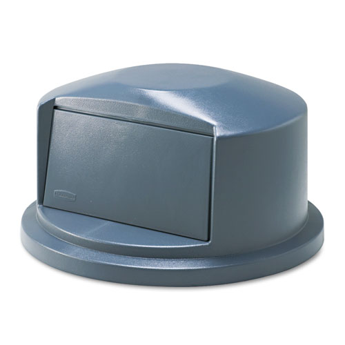 Image of BRUTE Dome Top Swing Door Lid for 32 gal Waste Containers, 22.75" Diameter x 12.25h, Gray