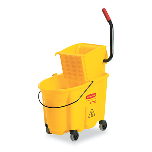 Wavebrake 26 Quart Side-Press Mop Bucket and Wringer Combo, Yellow