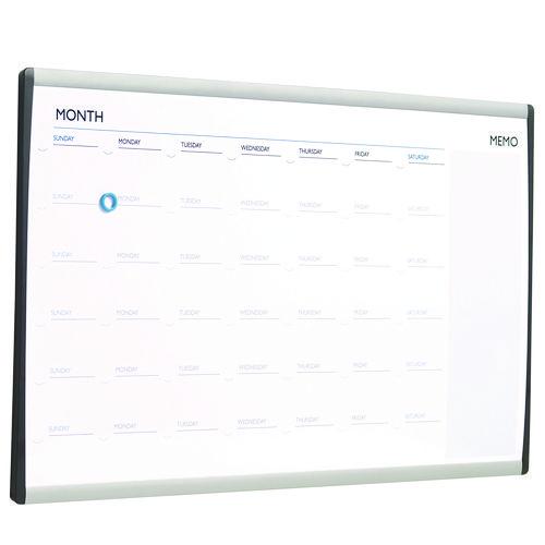 Quartet® Arc Frame Cubicle Magnetic Dry Erase Calendar, One Month Format, 30 X 18, White Surface, Silver Aluminum Frame