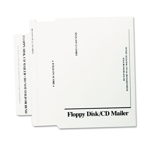 Disk/CD Foam-Lined Mailers, Square Flap, Redi-Strip Closure, 8.5 x 6, White, 25/Box