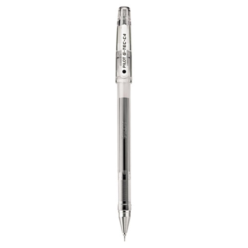 G-TEC-C Ultra Stick Gel Pen, Ultra-Fine 0.4mm, Black Ink, Clear Barrel, Dozen | by Plexsupply