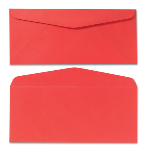 Image of Quality Park™ Colored Envelope, #10, Commercial Flap, Gummed Closure, 4.13 X 9.5, Red, 25/Pack