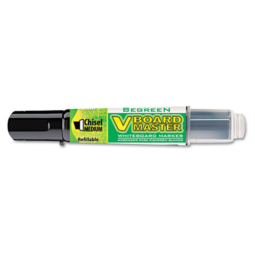 BeGreen V Board Master Dry Erase Marker, Medium Chisel Tip, Black