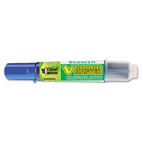 BeGreen V Board Master Dry Erase Marker, Medium Chisel Tip, Blue | by Plexsupply