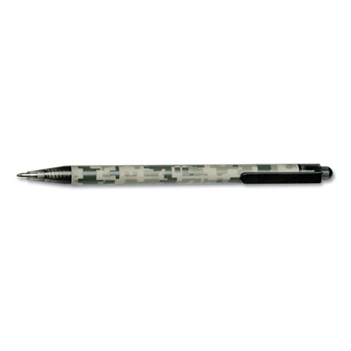 7520014575400 SKILCRAFT ACU-500 Ballpoint Pen, Retractable, Medium 1 mm, Black Ink, Camouflage Barrel, Dozen