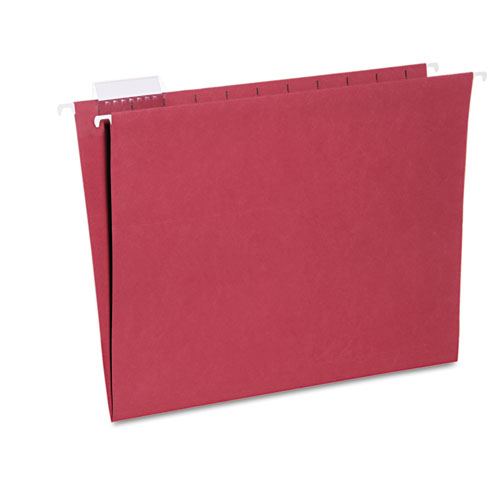 7530013649500 SKILCRAFT Hanging File Folder, Letter Size, 1/5-Cut Tabs, Red, 25/Box
