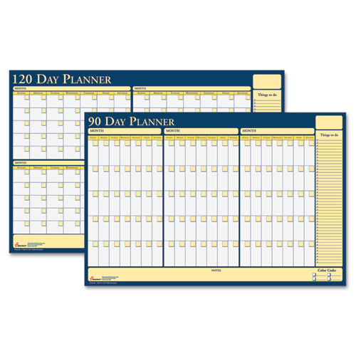 7520012074059 SKILCRAFT 90-Day/120-Day Reversible/Erasable Flexible Planner, 36 x 24, White/Yellow/Blue Sheets, Undated