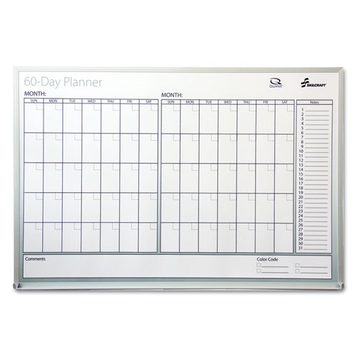 7520012239897 SKILCRAFT Quartet Dry Erase 60-Day Planner, 36 x 24, White Surface, Aluminum Frame
