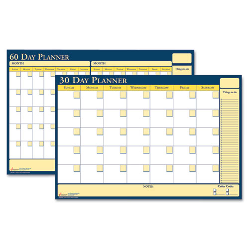 7520012074058 SKILCRAFT 30-Day/60-Day Reversible/Erasable Flexible Planner, 36 x 24, White/Yellow/Blue Sheets, Undated