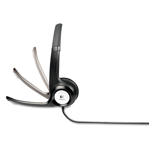Image of Logitech® H390 Binaural Over The Head Usb Headset With Noise-Canceling Microphone, Black