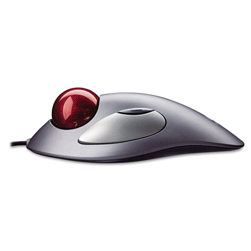 TRACKMAN MARBLE MOUSE, USB 1.0, LEFT/RIGHT HAND USE, GRAY/RED