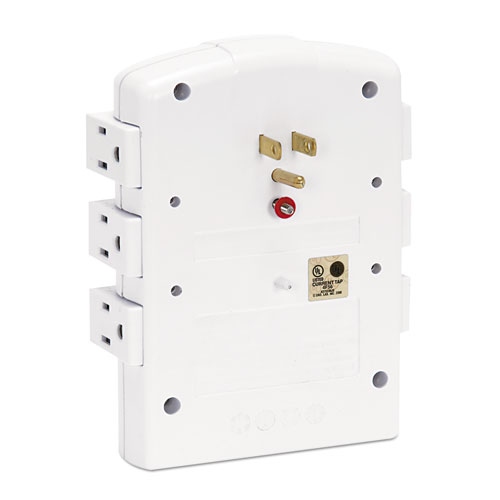 Wall Mount Surge Protector, 6 Outlets, 2160 Joules, White