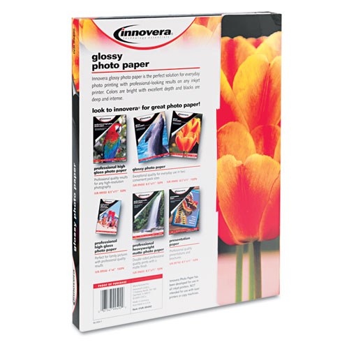 Image of Glossy Photo Paper, 7 mil, 8.5 x 11, Glossy White, 100/Pack