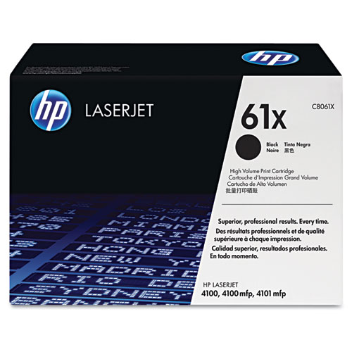 HP 61X, (C8061X) High Yield Black Original LaserJet Toner Cartridge
